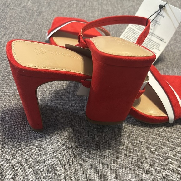 The Drop Women's Avery Square Toe Two Strap High Heeled Sandal - Picture 6 of 6